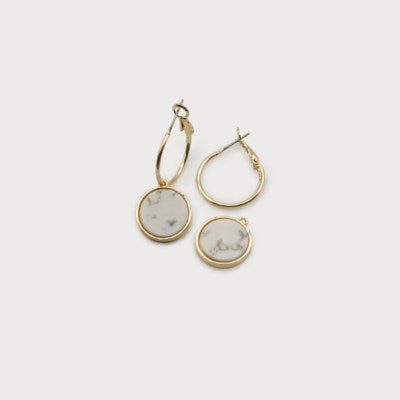 Flat Natural Stones on Hoops-Accessories- Hometown Style HTS, women's in store and online boutique located in Ingersoll, Ontario
