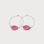 Hoops with Coloured Stone-Accessories- Hometown Style HTS, women's in store and online boutique located in Ingersoll, Ontario