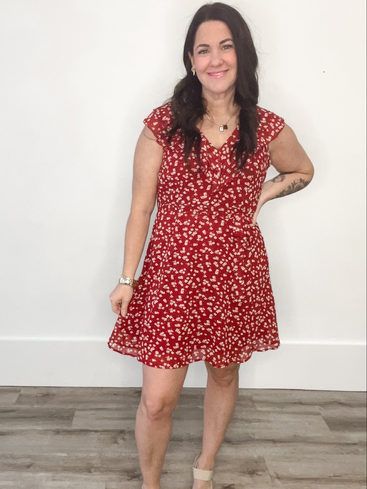 Milan - Red-Casual Dresses- Hometown Style HTS, women's in store and online boutique located in Ingersoll, Ontario