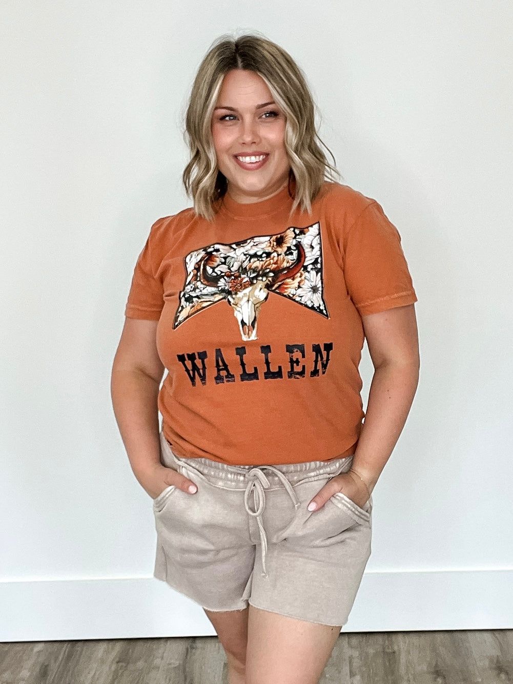 Wallen Floral Bull Comfort Tee-graphic tee- Hometown Style HTS, women's in store and online boutique located in Ingersoll, Ontario