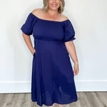 Stassi Dress - Navy- Hometown Style HTS, women's in store and online boutique located in Ingersoll, Ontario