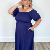 Stassi Dress - Navy- Hometown Style HTS, women's in store and online boutique located in Ingersoll, Ontario