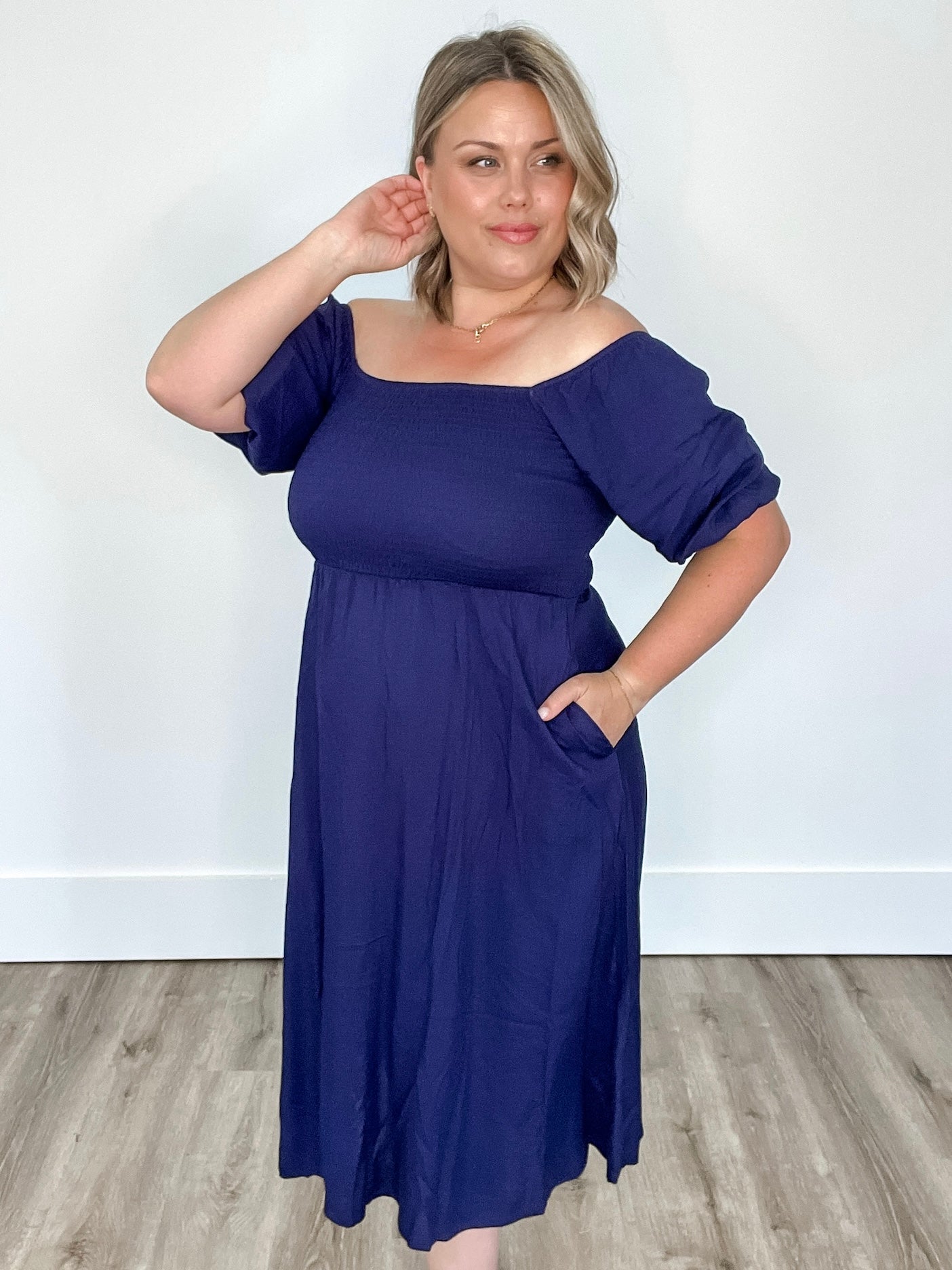 Stassi Dress - Navy- Hometown Style HTS, women's in store and online boutique located in Ingersoll, Ontario
