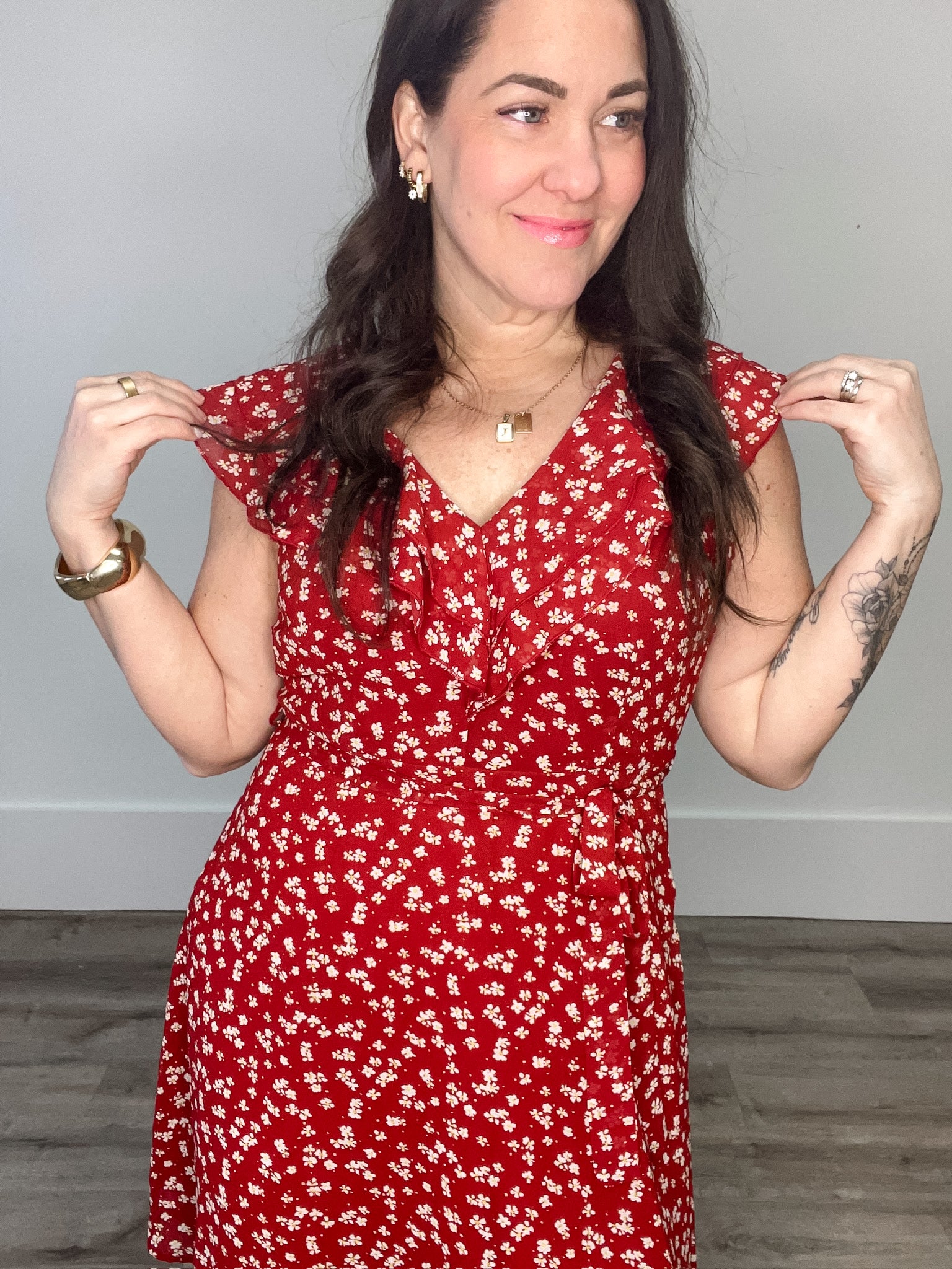 Milan - Red-Casual Dresses- Hometown Style HTS, women's in store and online boutique located in Ingersoll, Ontario