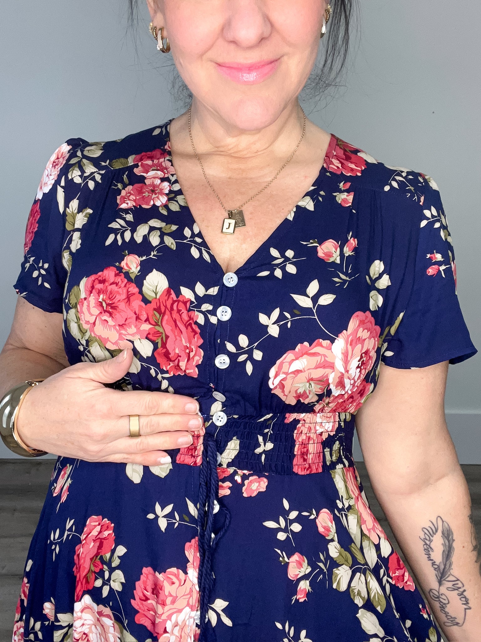 Chania - Navy-Special Occasion Dresses- Hometown Style HTS, women's in store and online boutique located in Ingersoll, Ontario