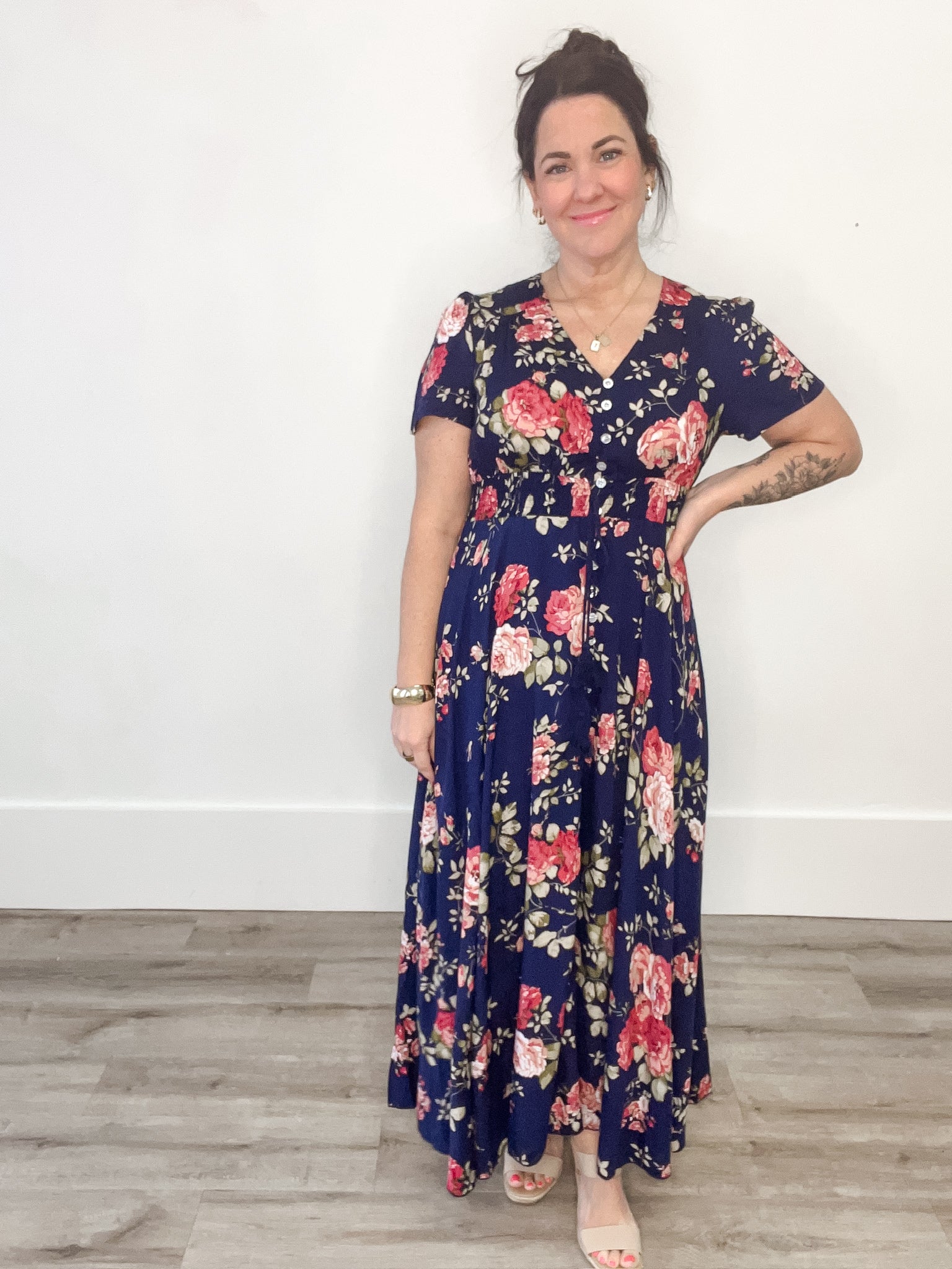 Chania - Navy-Special Occasion Dresses- Hometown Style HTS, women's in store and online boutique located in Ingersoll, Ontario