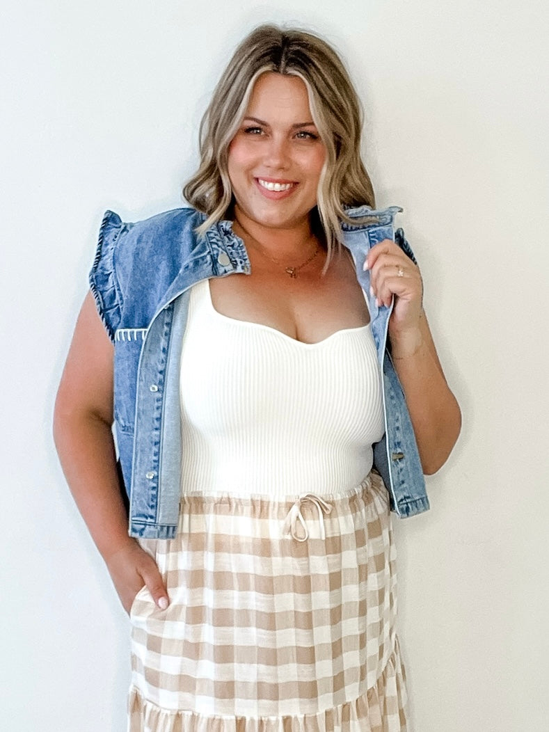 Essential Ribbed Tank - Ivory-cami- Hometown Style HTS, women's in store and online boutique located in Ingersoll, Ontario