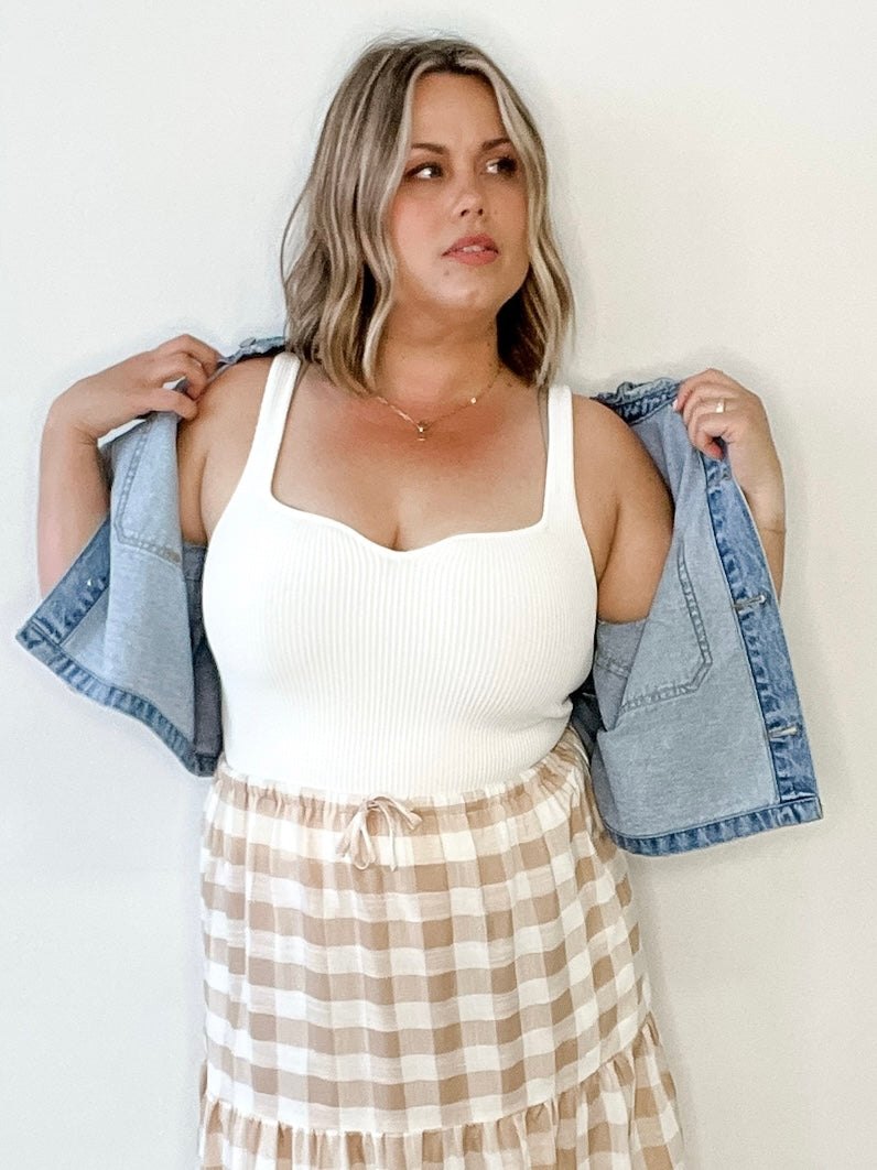 Essential Ribbed Tank - Ivory-cami- Hometown Style HTS, women's in store and online boutique located in Ingersoll, Ontario