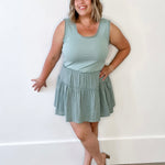Cotton Mini Tank Dress - Sage-dress- Hometown Style HTS, women's in store and online boutique located in Ingersoll, Ontario