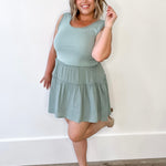 Cotton Mini Tank Dress - Sage-dress- Hometown Style HTS, women's in store and online boutique located in Ingersoll, Ontario