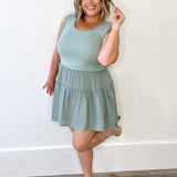 Cotton Mini Tank Dress - Sage-dress- Hometown Style HTS, women's in store and online boutique located in Ingersoll, Ontario