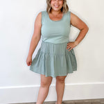 Cotton Mini Tank Dress - Sage-dress- Hometown Style HTS, women's in store and online boutique located in Ingersoll, Ontario