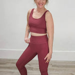 Ribbed Leggings - Merlot-leggings- Hometown Style HTS, women's in store and online boutique located in Ingersoll, Ontario