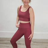 Ribbed Leggings - Merlot-leggings- Hometown Style HTS, women's in store and online boutique located in Ingersoll, Ontario