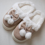 Bow and Pom Slipper-slipper- Hometown Style HTS, women's in store and online boutique located in Ingersoll, Ontario