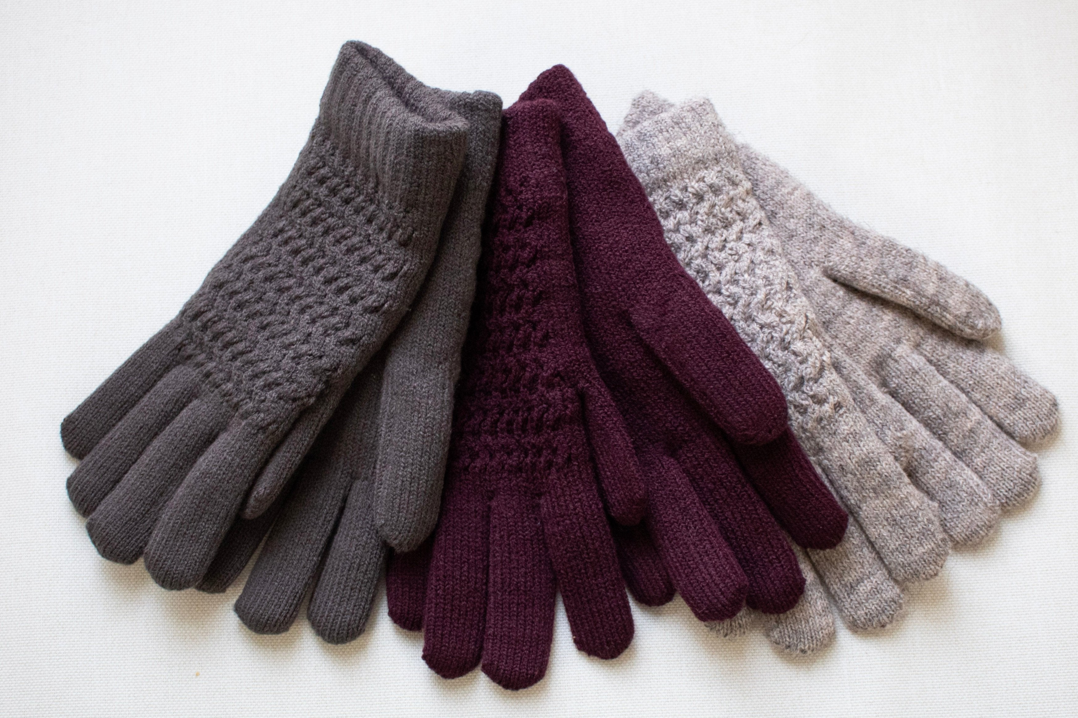 Cable Knit Gloves with Lining-glove- Hometown Style HTS, women's in store and online boutique located in Ingersoll, Ontario