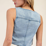 Denim Vest-vest- Hometown Style HTS, women's in store and online boutique located in Ingersoll, Ontario
