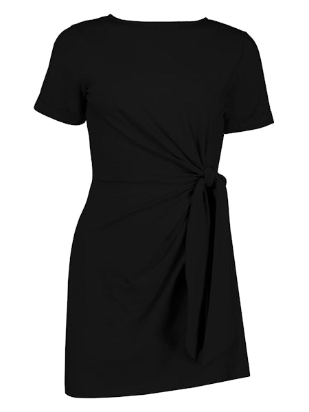 SIDE TIE BEACH DRESS - BLACK-Casual Dresses- Hometown Style HTS, women's in store and online boutique located in Ingersoll, Ontario