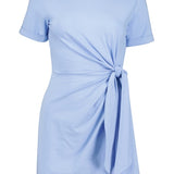 SIDE TIE BEACH DRESS - AZURE-Casual Dresses- Hometown Style HTS, women's in store and online boutique located in Ingersoll, Ontario