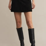 Ciera Suede Mini Skirt - Black-skirt- Hometown Style HTS, women's in store and online boutique located in Ingersoll, Ontario