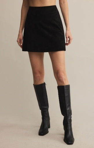 Ciera Suede Mini Skirt - Black-skirt- Hometown Style HTS, women's in store and online boutique located in Ingersoll, Ontario