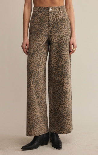 Z Supply - Marli Denim Leopard Pant-Denim- Hometown Style HTS, women's in store and online boutique located in Ingersoll, Ontario