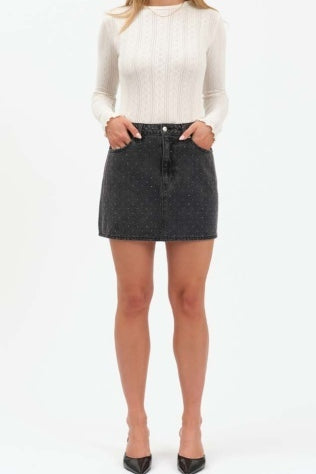 Embellished Skirt - DAZE DENIM-Bottoms- Hometown Style HTS, women's in store and online boutique located in Ingersoll, Ontario