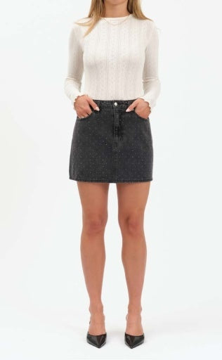 Embellished Skirt - DAZE DENIM-Bottoms- Hometown Style HTS, women's in store and online boutique located in Ingersoll, Ontario