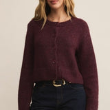 BREEN CARDIGAN - Merlot-Sweaters and Cardigans- Hometown Style HTS, women's in store and online boutique located in Ingersoll, Ontario