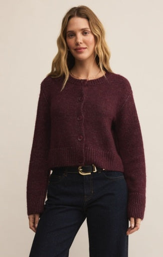 BREEN CARDIGAN - Merlot-Sweaters and Cardigans- Hometown Style HTS, women's in store and online boutique located in Ingersoll, Ontario
