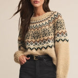 KENABY FAIR ISLE SWEATER - Oatmeal Heather-Sweaters and Cardigans- Hometown Style HTS, women's in store and online boutique located in Ingersoll, Ontario