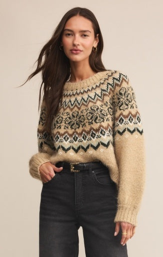 KENABY FAIR ISLE SWEATER - Oatmeal Heather-Sweaters and Cardigans- Hometown Style HTS, women's in store and online boutique located in Ingersoll, Ontario