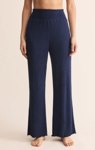 Dawn Smocked Rib Pant - Blue Sapphire-Intimates- Hometown Style HTS, women's in store and online boutique located in Ingersoll, Ontario