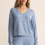 Courtney Long Sleeve Top - Blue Velvet-Intimates- Hometown Style HTS, women's in store and online boutique located in Ingersoll, Ontario