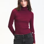 MYLO TURTLENECK SWEATER - Wine-Sweaters and Cardigans- Hometown Style HTS, women's in store and online boutique located in Ingersoll, Ontario