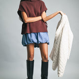 Turtle Neck Sweater Vest - Brown-Sweaters and Cardigans- Hometown Style HTS, women's in store and online boutique located in Ingersoll, Ontario