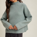 Mock Neck, Ribbed Knit Sweater - Pistachio-Sweaters and Cardigans- Hometown Style HTS, women's in store and online boutique located in Ingersoll, Ontario