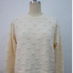 Pom Pom Knit Sweater - Off White-Sweaters and Cardigans- Hometown Style HTS, women's in store and online boutique located in Ingersoll, Ontario