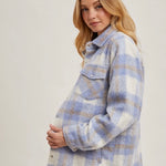 Brushed Flannel Jacket - Blue-Coat & Jackets- Hometown Style HTS, women's in store and online boutique located in Ingersoll, Ontario