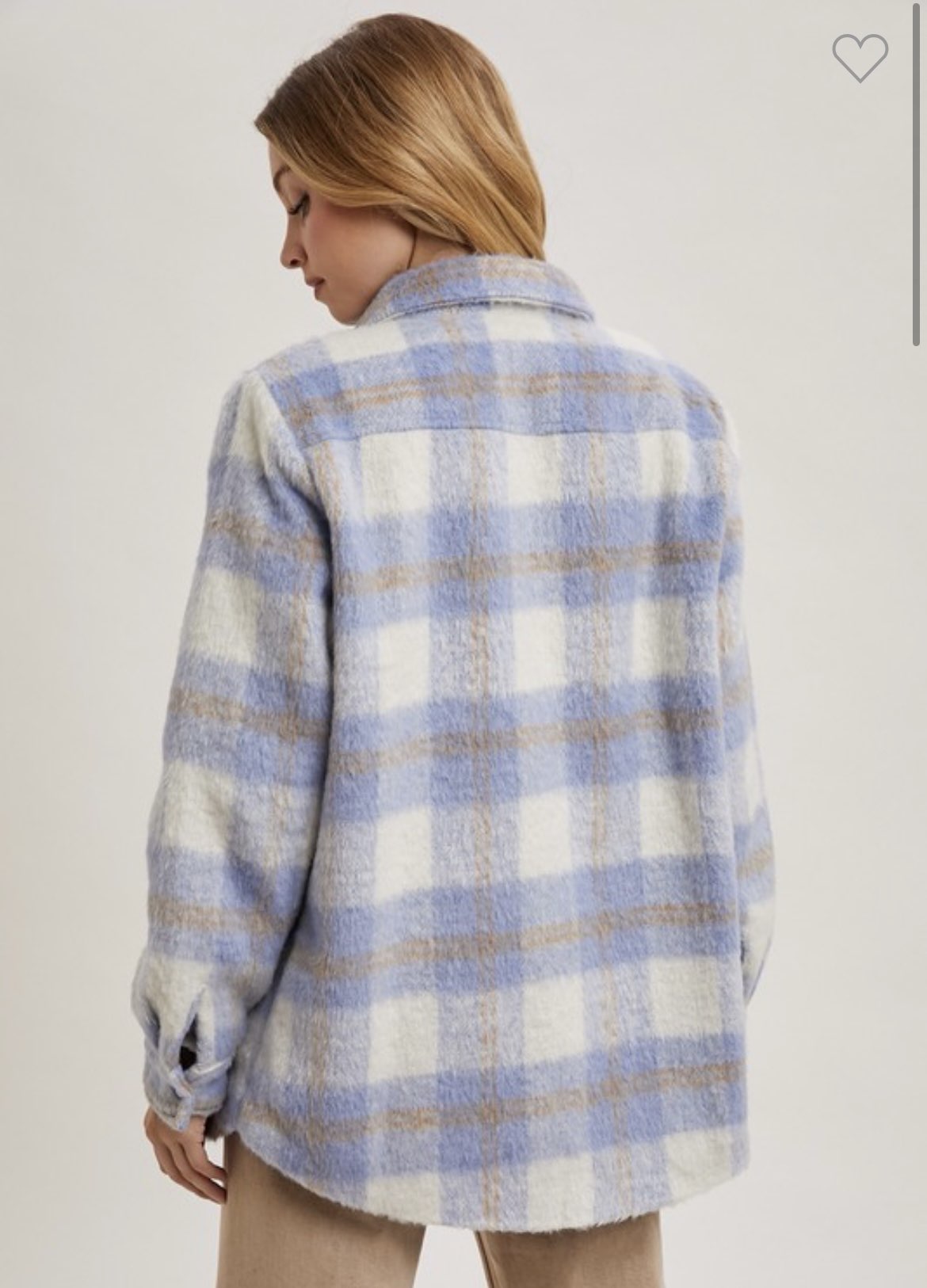 Brushed Flannel Jacket - Blue-Coat & Jackets- Hometown Style HTS, women's in store and online boutique located in Ingersoll, Ontario