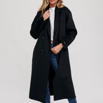 Longline Dress Coat - Black-Coat & Jackets- Hometown Style HTS, women's in store and online boutique located in Ingersoll, Ontario