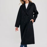 Longline Dress Coat - Black-Coat & Jackets- Hometown Style HTS, women's in store and online boutique located in Ingersoll, Ontario