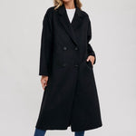 Longline Dress Coat - Black-Coat & Jackets- Hometown Style HTS, women's in store and online boutique located in Ingersoll, Ontario