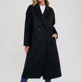 Longline Dress Coat - Black-Coat & Jackets- Hometown Style HTS, women's in store and online boutique located in Ingersoll, Ontario