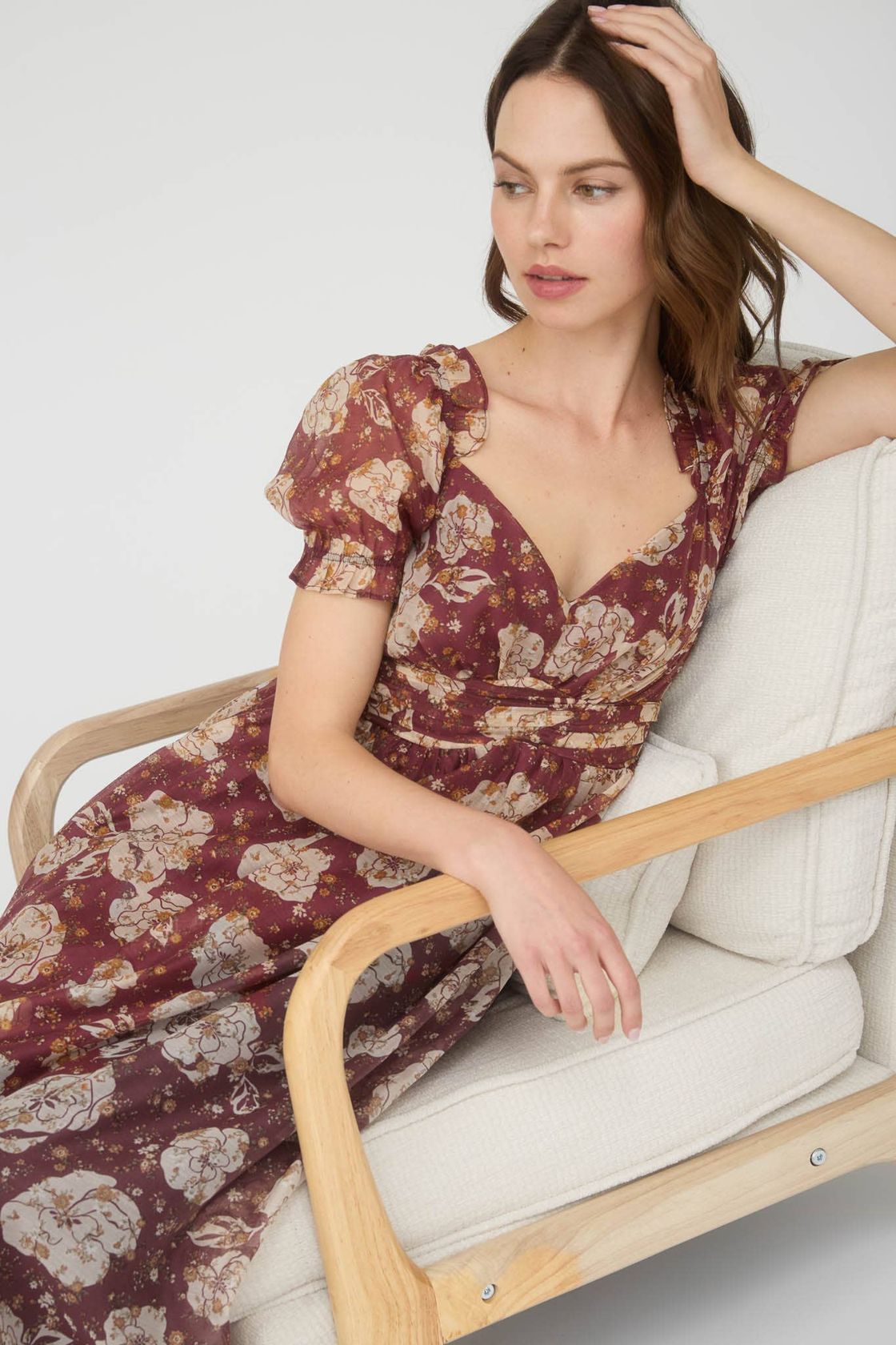 Floral Sweetheart Neckline Dress-Special Occasion Dresses- Hometown Style HTS, women's in store and online boutique located in Ingersoll, Ontario