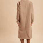 Felted Double Breasted Lapel Duster Coat - Fawn-Coat & Jackets- Hometown Style HTS, women's in store and online boutique located in Ingersoll, Ontario