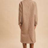 Felted Double Breasted Lapel Duster Coat - Fawn-Coat & Jackets- Hometown Style HTS, women's in store and online boutique located in Ingersoll, Ontario