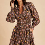 Zippered Floral Mini Dress-Special Occasion Dresses- Hometown Style HTS, women's in store and online boutique located in Ingersoll, Ontario