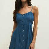 ANGEL EYES DENIM MINI DRESS-Casual Dresses- Hometown Style HTS, women's in store and online boutique located in Ingersoll, Ontario