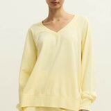 WEEKENDER V NECK - Butter Yellow-Casual Tops- Hometown Style HTS, women's in store and online boutique located in Ingersoll, Ontario